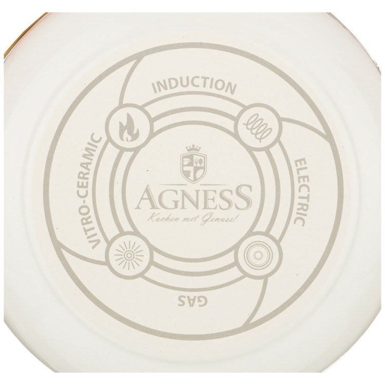 Кастрюля agness эмалированная  с крышкой, серия deluxe, 24x15см, 6,1л, подходит для индукции Agness (951-105)