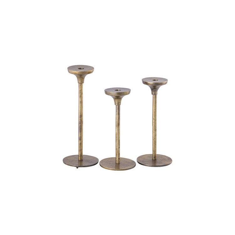 Подсвечник набор из 3 27414-40-35-30, металл, Vintage brass, ROOMERS FURNITURE
