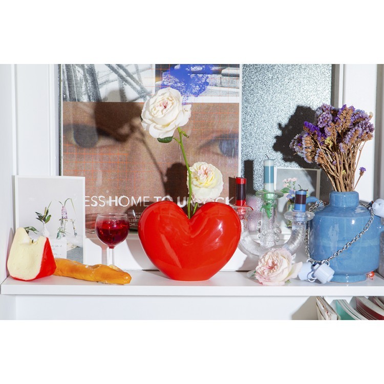 Ваза для цветов love, 15,5 см, красная (77305) Ваза для цветов love, 15,5 см, красная (77305)