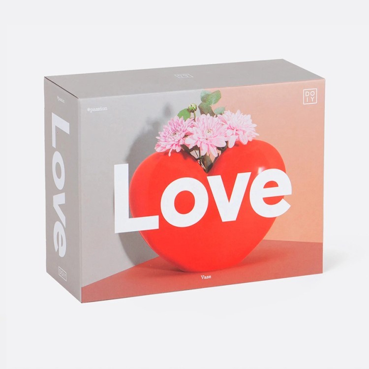 Ваза для цветов love, 15,5 см, красная (77305) Ваза для цветов love, 15,5 см, красная (77305)
