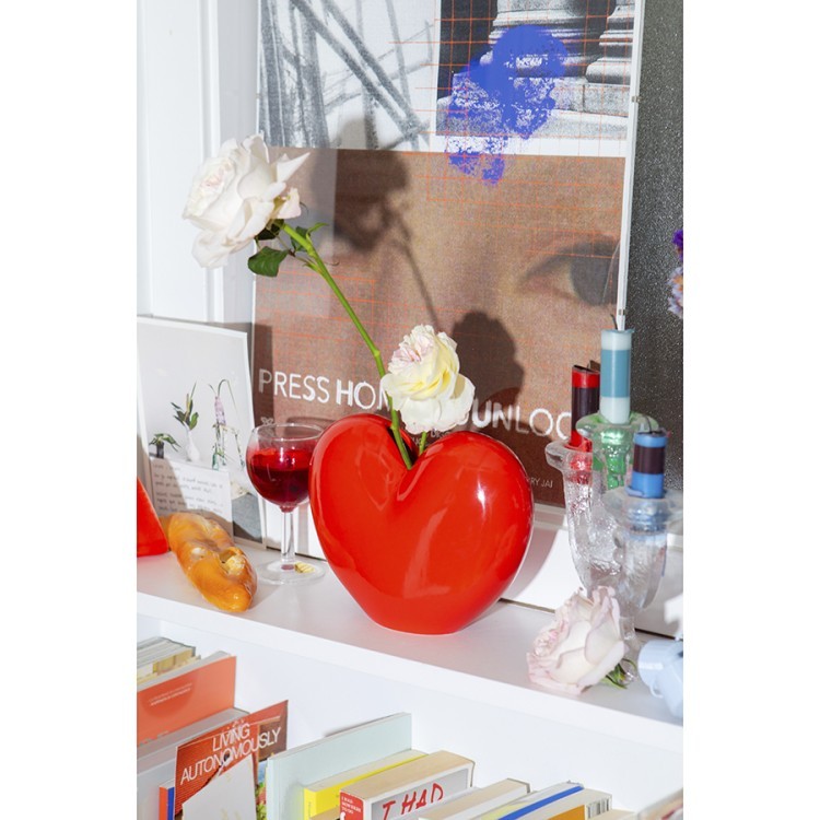 Ваза для цветов love, 15,5 см, красная (77305) Ваза для цветов love, 15,5 см, красная (77305)