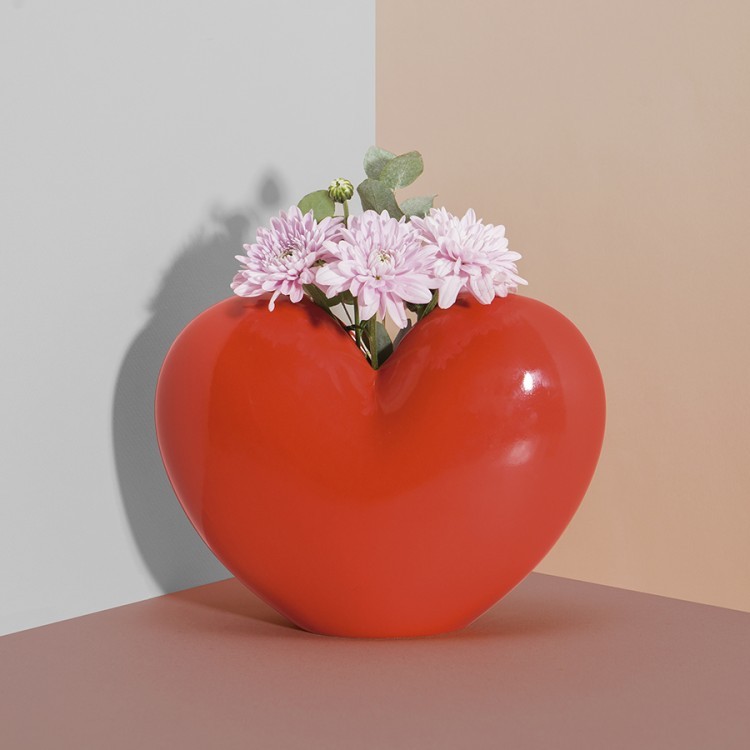 Ваза для цветов love, 15,5 см, красная (77305) Ваза для цветов love, 15,5 см, красная (77305)