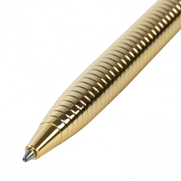Ручка подарочная шариковая Galant Black Melbourne корпус золотистый с черным синяя 141356 (1) (90792)