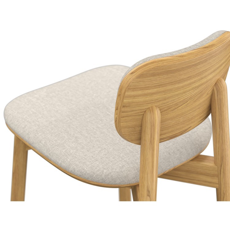 Стул барный с обивкой saga, рогожка, бежевый (76416)