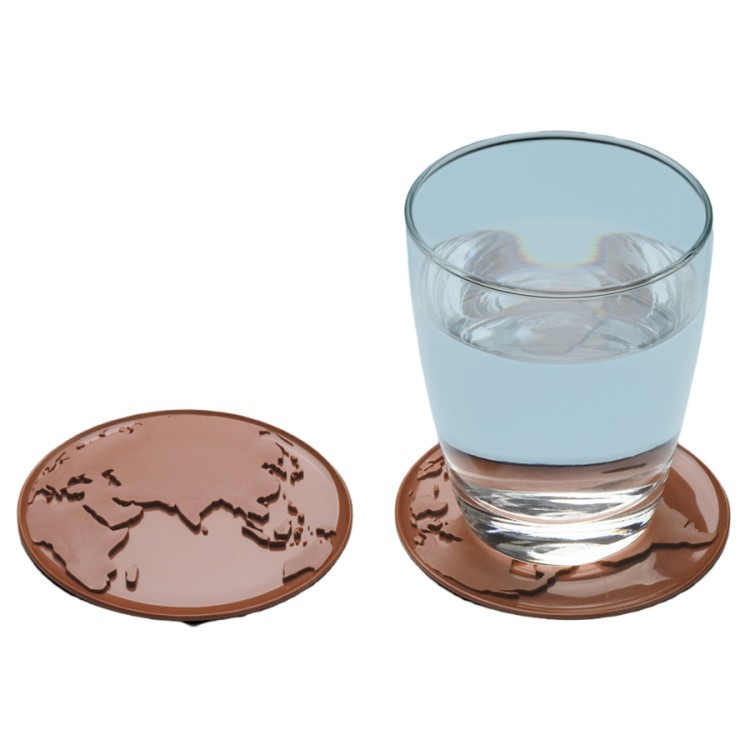Набор подставок для кружки/стакана world coaster, коричневые, 2 шт. (73832)