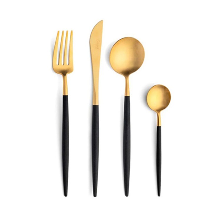 Ложка чайная GO.11GB, нержавеющая сталь 18/10, matte gold/black, CUTIPOL