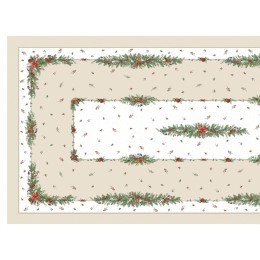 Скатерть  140х400 cm прямоугольная, "celebration", цвет: бежевый, tm lefard, полиэстер 100% (кор=12ш (986-001-22) 