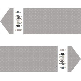 Дорожка на стол "family farm", 45х300см, серый, кайма 100% хлопок,твил Lefard (850-750-35)