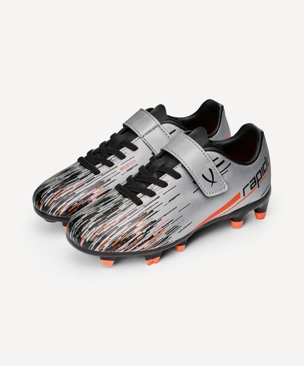 БЕЗ УПАКОВКИ Бутсы футбольные JOGEL Rapido FG Silver/black, детский (2117770)