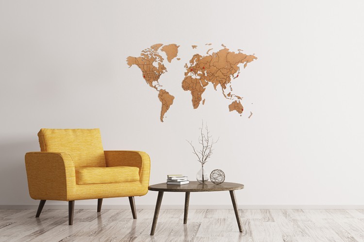 Пазл «Карта мира» коричневая 100х60 см new (58635)