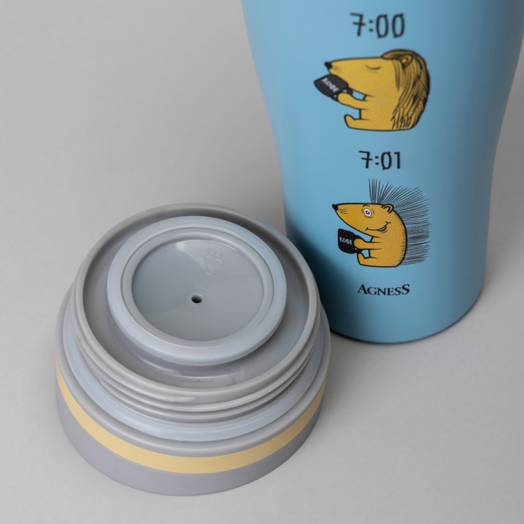 Термокружка agness "ёж" 360мл Agness (709-117)