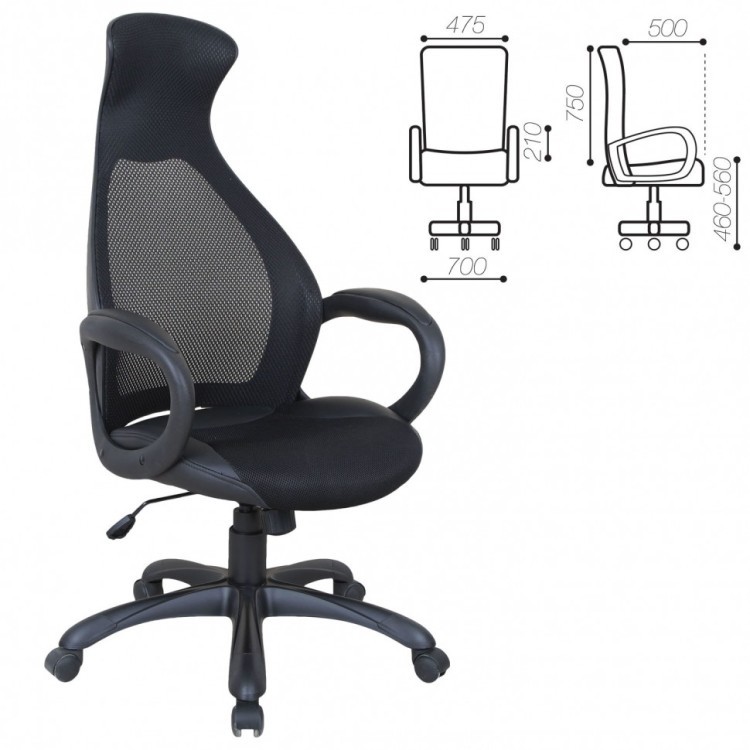 Кресло офисное Brabix Premium Genesis EX-517 тань/экокожа/сетка черное 531574 (1) (84625)