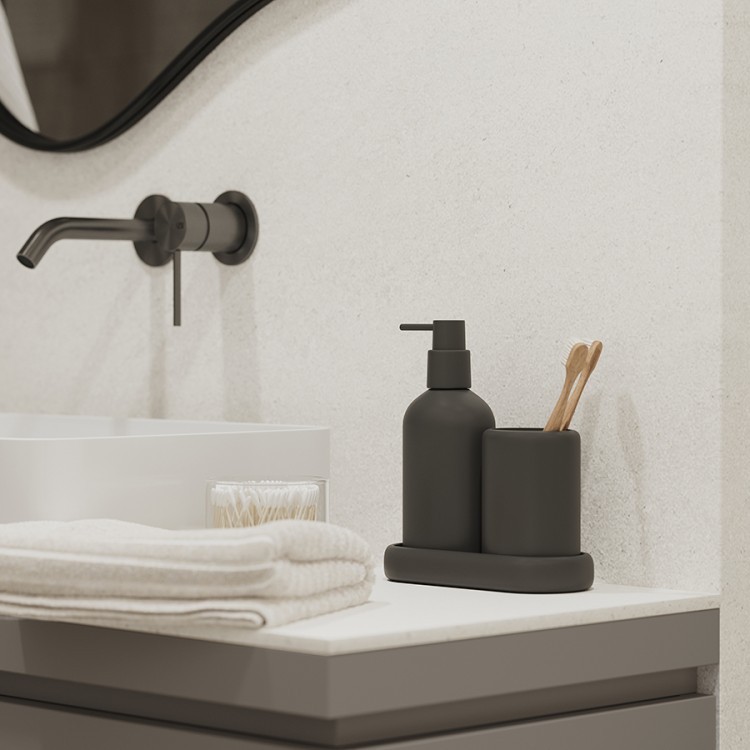 Стакан для зубных щеток slim, черный (78885) Стакан для зубных щеток slim, черный (78885)