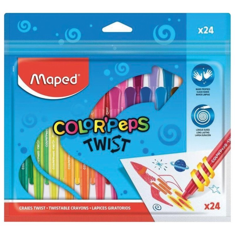 Восковые мелки Maped Color'peps Twist 24 цвета 860624 (66391)