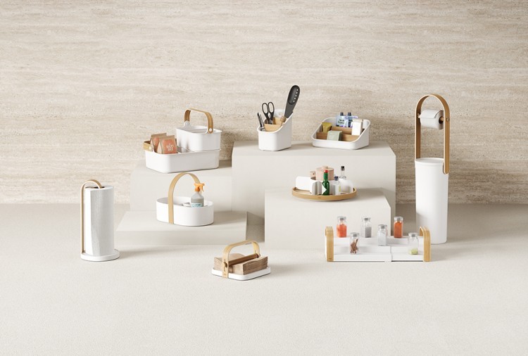 Держатель для бумажных полотенец bellwood, белый/натуральное дерево (79152)