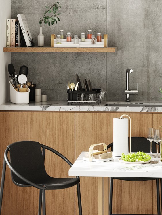 Держатель для бумажных полотенец bellwood, белый/натуральное дерево (79152)