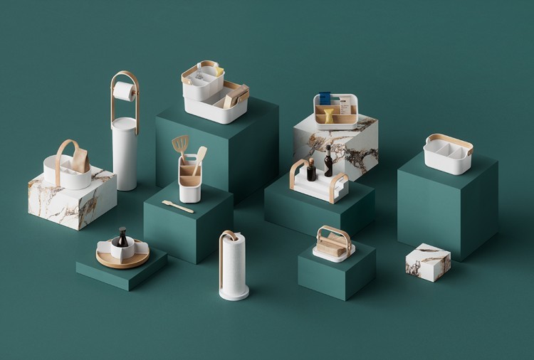 Держатель для бумажных полотенец bellwood, белый/натуральное дерево (79152)