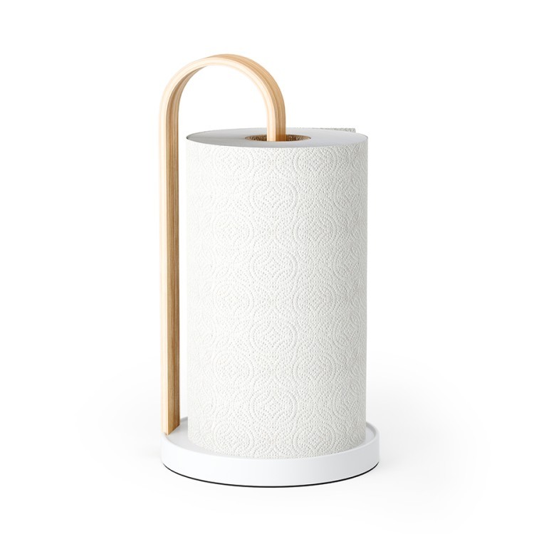 Держатель для бумажных полотенец bellwood, белый/натуральное дерево (79152)