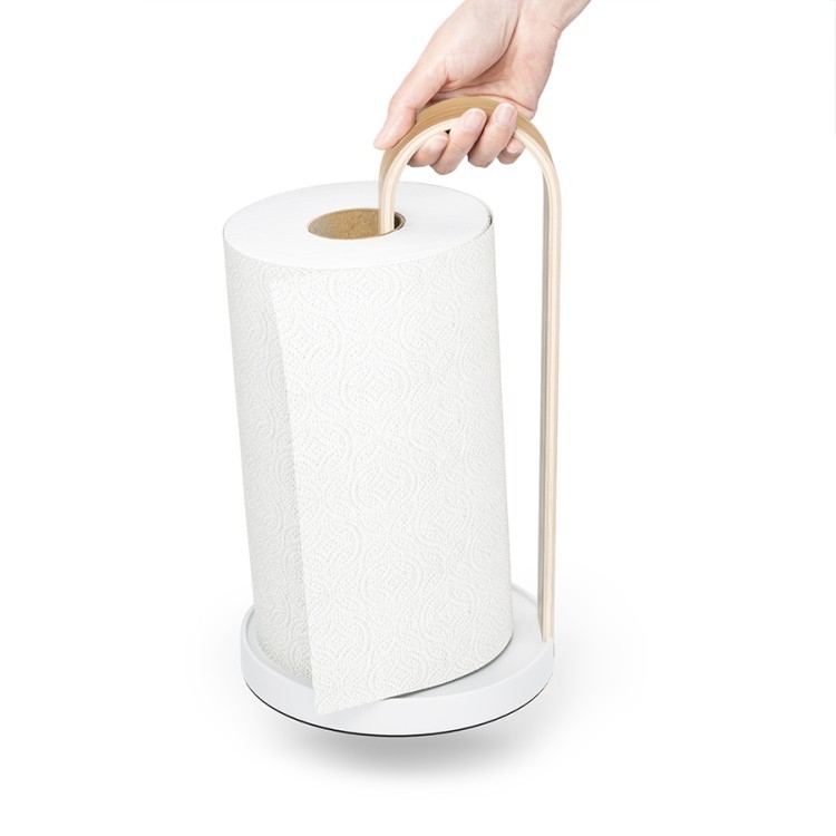 Держатель для бумажных полотенец bellwood, белый/натуральное дерево (79152)