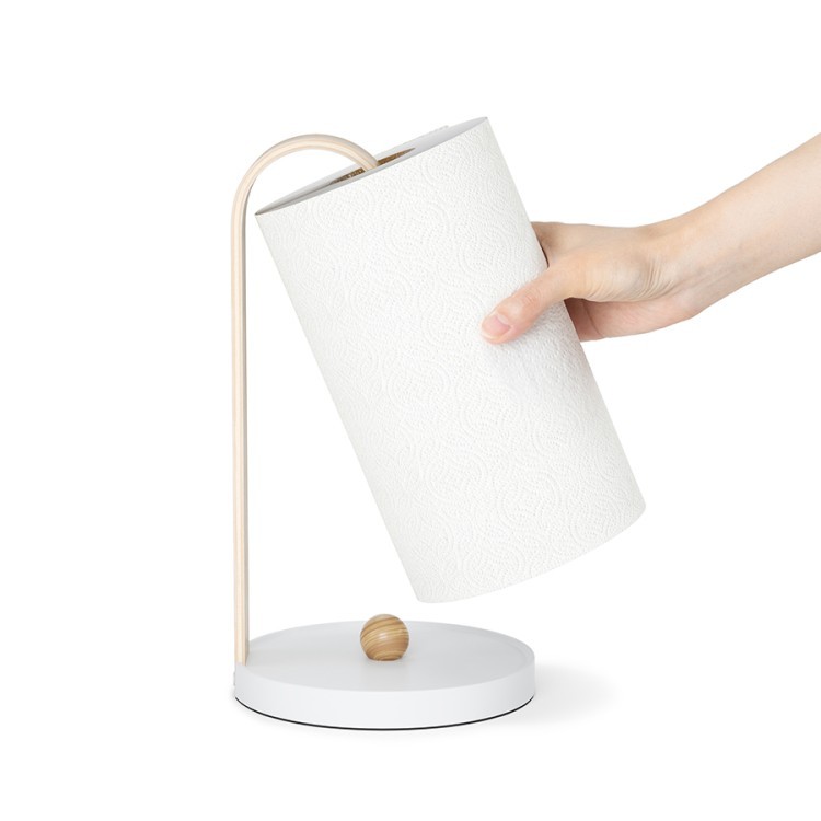 Держатель для бумажных полотенец bellwood, белый/натуральное дерево (79152)