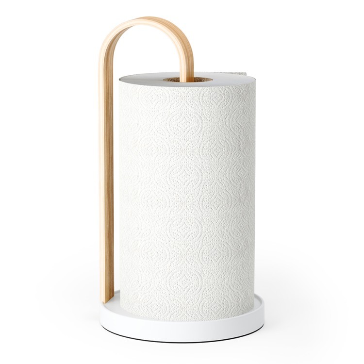 Держатель для бумажных полотенец bellwood, белый/натуральное дерево (79152)