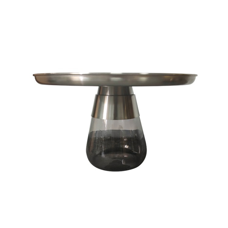 Столик кофейный dahl, D70,5 см, матовый хром/серый (74251)