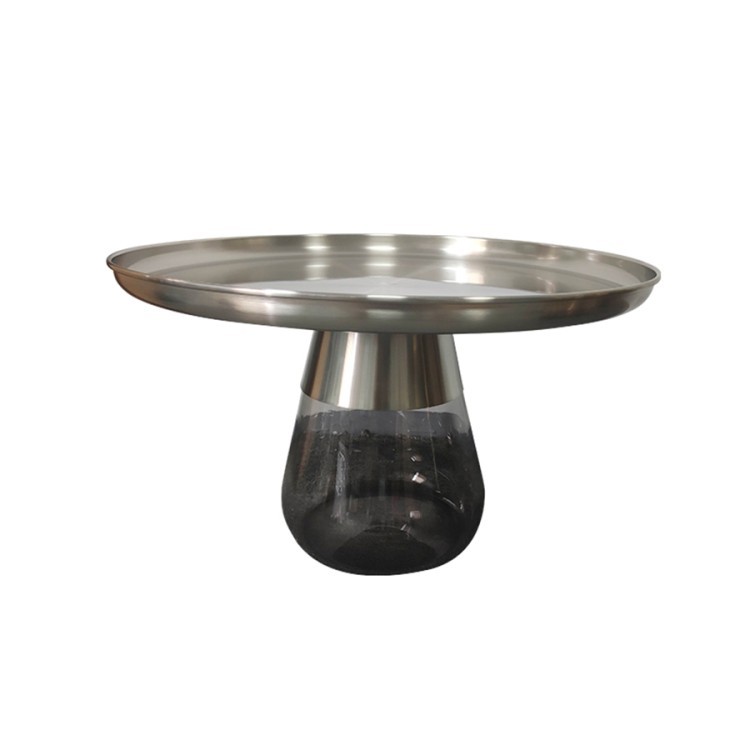 Столик кофейный dahl, D70,5 см, матовый хром/серый (74251)