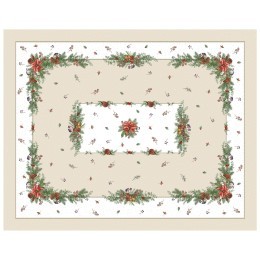 Скатерть  140х180 cm  прямоугольная, "celebration", цвет: бежевый, tm lefard, полиэстер 100% (кор=24 (986-001-19) 