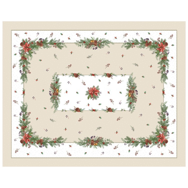 Скатерть  140х180 cm  прямоугольная, "celebration", цвет: бежевый, tm lefard, полиэстер 100% (кор=24 (986-001-19) 