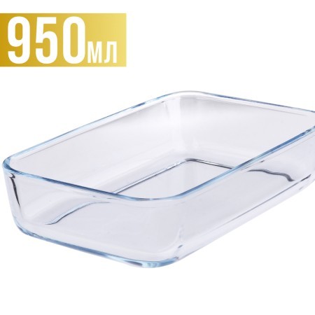 Жаровня стекло высокая 0,95л 20,5х13,5х5см LR (31047)