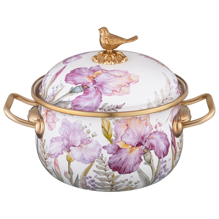 Кастрюля эмалированная lefard с крышкой, серия irises, 2,1л, диа.16см подходит для инд. плит Lefard (950-751)