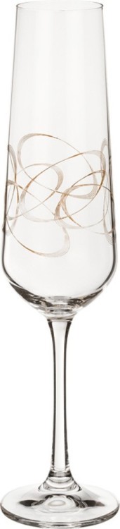 Набор бокалов для шампанского из 6 шт. "sandra" 200 мл. высота=25 см. (кор=1набор.) Bohemia Crystal (674-601)