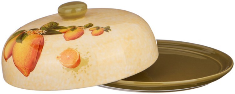Блюдо для блинов с крышкой "лимоны" диаметр=23 см. высота=10 см. Agness (358-1129)