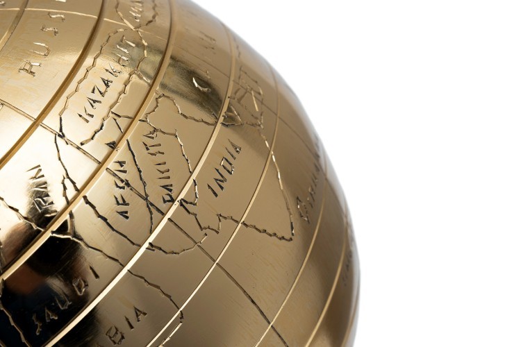 Глобус на подставке золотой d20*35см (TT-00011213)