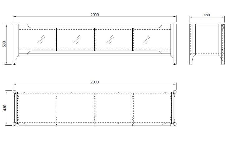 Тумба под телевизор Grimaldi 200*40*50см (TT-00009556)