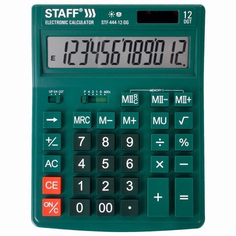 Калькулятор настольный Staff STF-444-12-DG 12 разрядов 250464 (86063)