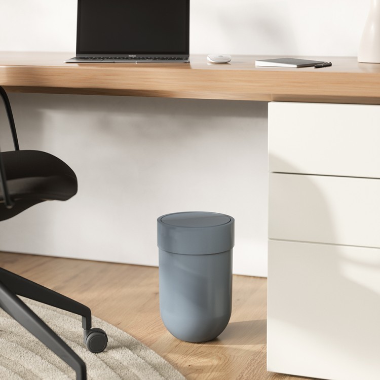 Корзина для мусора с крышкой touch, 6 л, голубая (79968)