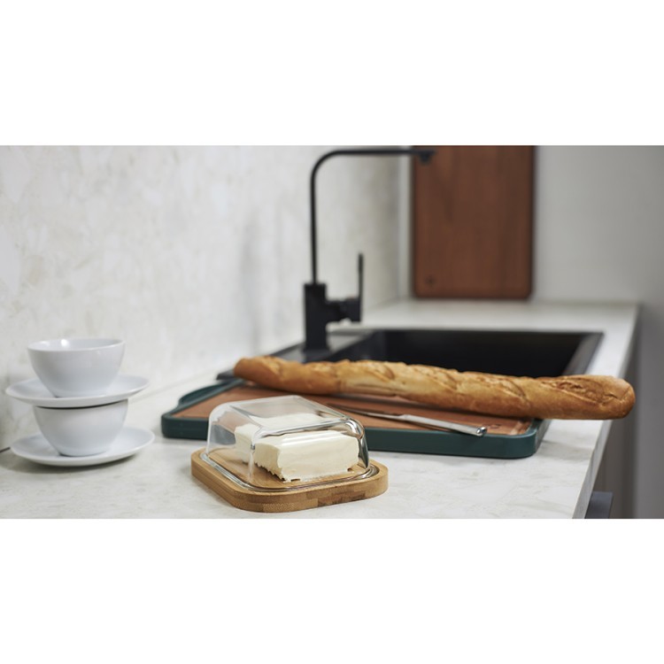 Масленка стеклянная, 18х14х6 см (74778)