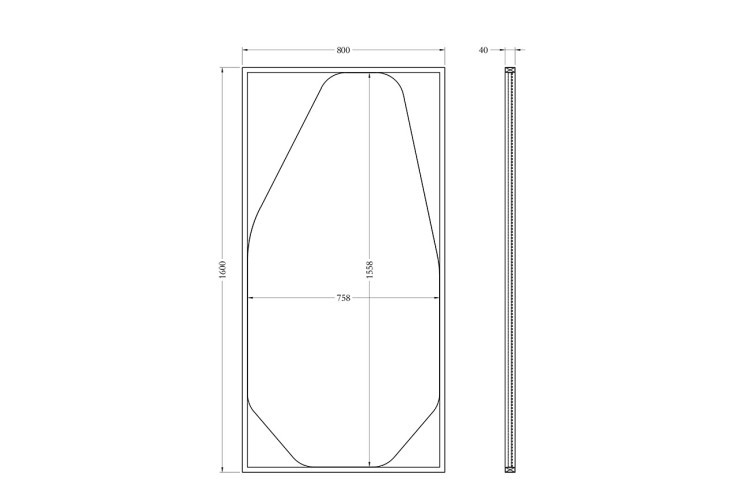 Зеркало напольное абстрактной формы в раме 86*10*166см (TT-00012993)