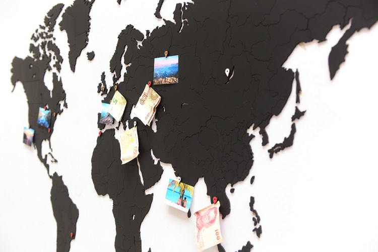 Пазл «Карта мира» черная 150х90 см new (58637)
