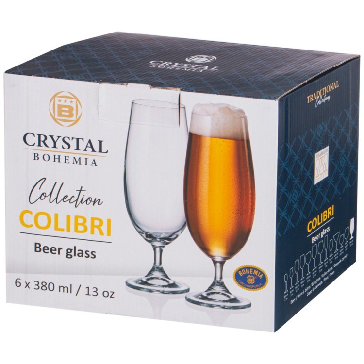 Набор бокалов для пива "gastro colibri" из 6шт 380мл Crystalite Bohemia (669-361)