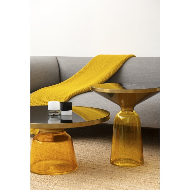 Столик кофейный odd, D50 см, мрамор/желтый (74256)
