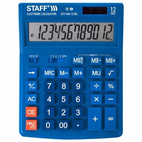 Калькулятор настольный Staff STF-444-12-BU 12 разрядов 250463 (86062)