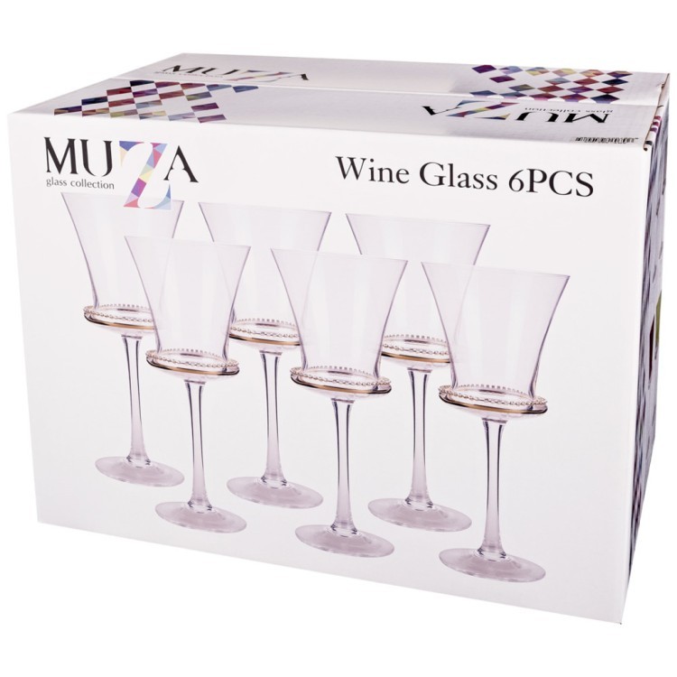 Набор из 6-ти бокалов для вина "бургундия" 270 мл. серия "muza color" Dalian Hantai (595-011)