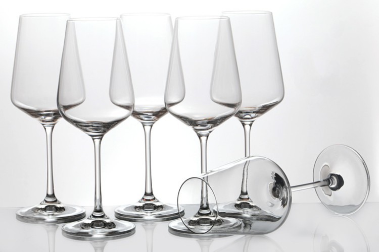 Набор бокалов для вина  из 6 шт."сандра" 350 мл. высота=23 см. (кор=8набор.) Bohemia Crystal (674-168)