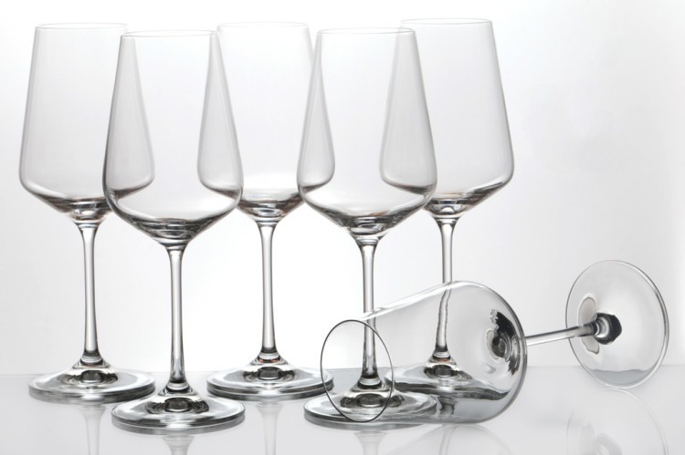 Набор бокалов для вина  из 6 шт."сандра" 350 мл. высота=23 см. (кор=8набор.) Bohemia Crystal (674-168)