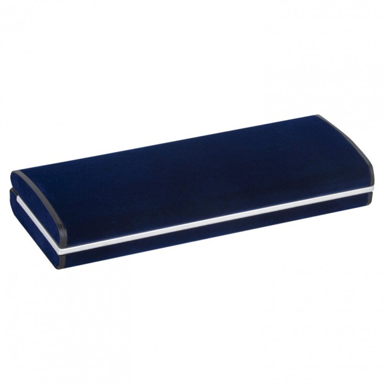 Ручка подарочная шариковая Galant Basel корпус серебристый с черным синяя 141665 (1) (90796)