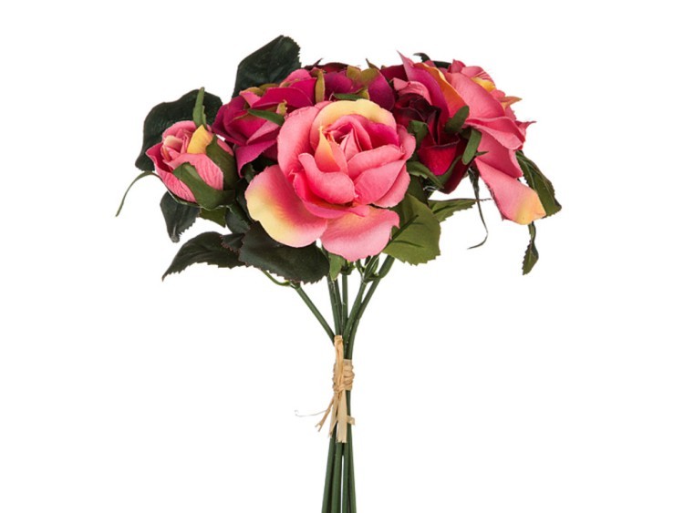 Букет из роз с рафией высота=21 см. Huajing Plastic (864-004) 