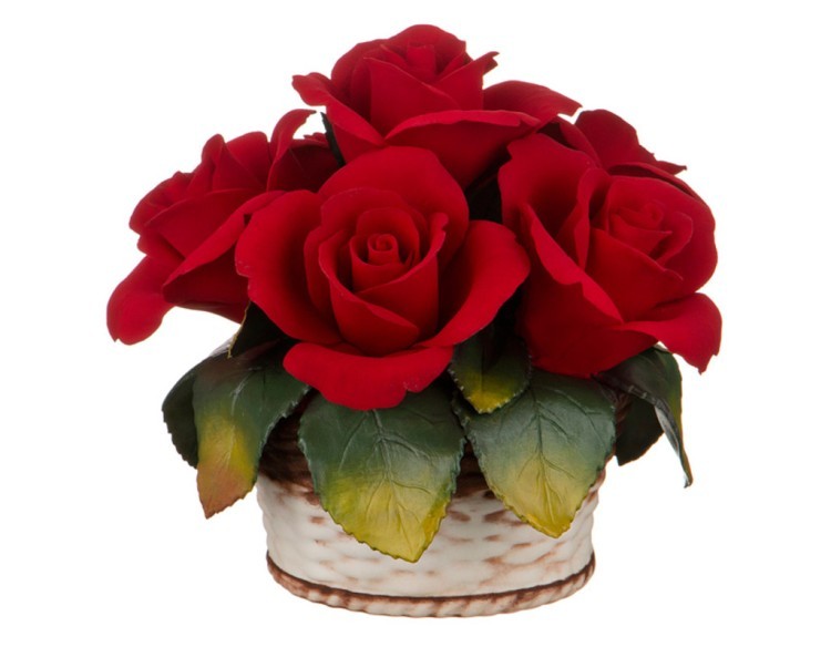 Изделие декоративное "корзинка с розами" диаметр=16 см.высота=15 см. NAPOLEON (303-112)
