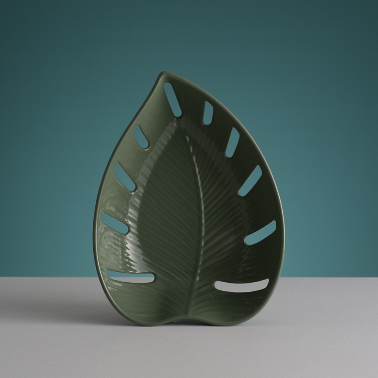 Блюдо для фруктов in the forest leaf, 19х6х26 см, зеленое (69857)